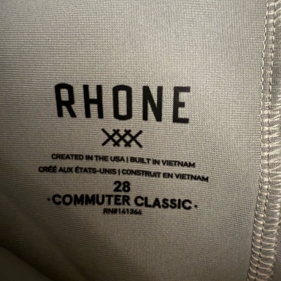 NWT Rhone Commuter men’s Pants classic flex-knit fabric gray 28x33 $138 - Picture 5 of 6